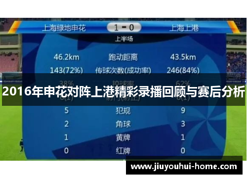 2016年申花对阵上港精彩录播回顾与赛后分析